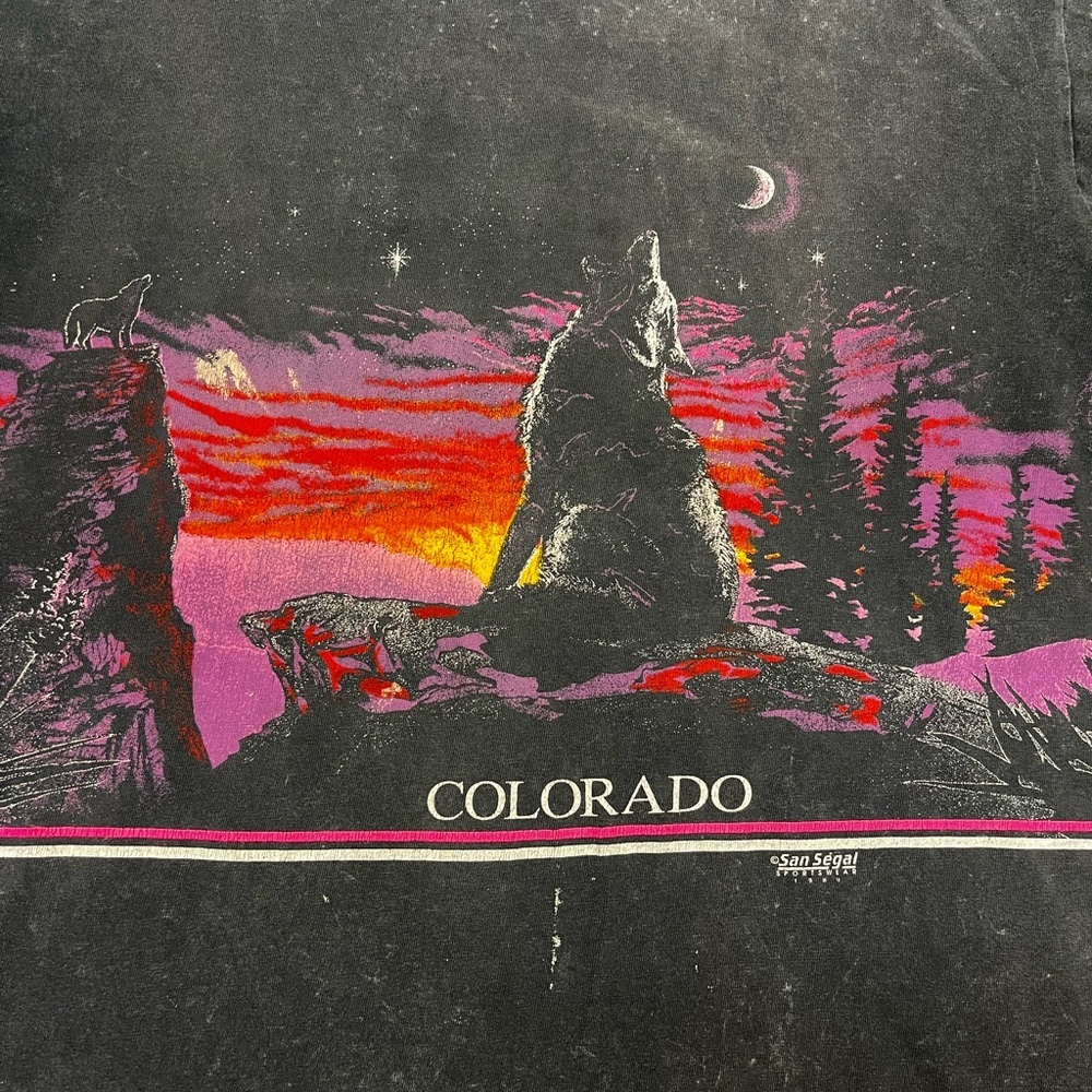 Vintage 90s Colorado Wrap Around Lightning Nature Single Stitch Shirt L/XL USA - Picture 4 of 7